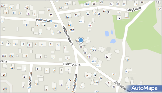 Wasilków, Wojtachowska, 58, mapa Wasilków