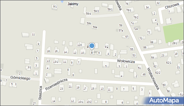 Wasilków, Wołowicza Grzegorza, 8, mapa Wasilków