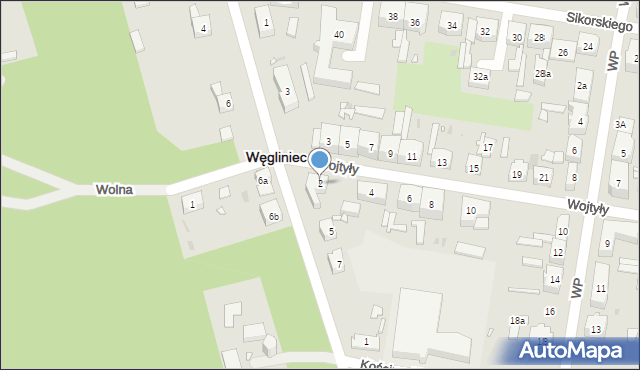Węgliniec, Wojtyły Karola, 2, mapa Węgliniec