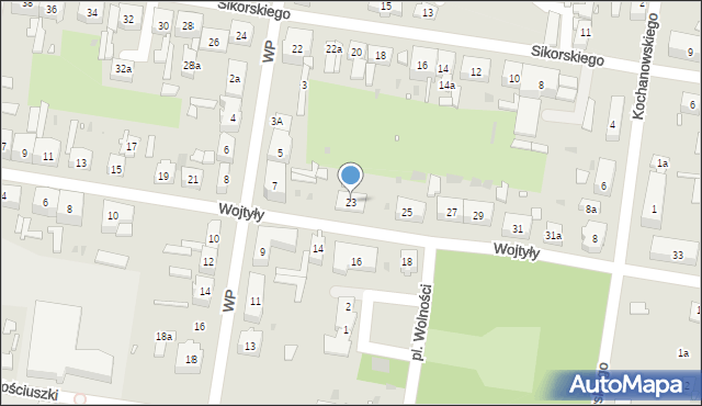 Węgliniec, Wojtyły Karola, 23, mapa Węgliniec