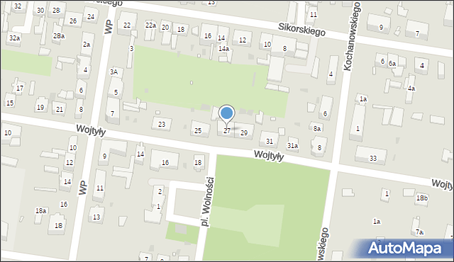 Węgliniec, Wojtyły Karola, 27, mapa Węgliniec