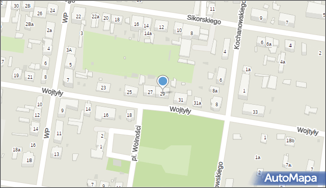 Węgliniec, Wojtyły Karola, 29, mapa Węgliniec