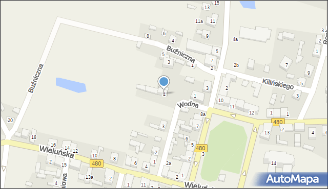 Widawa, Wodna, 4, mapa Widawa