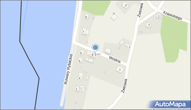 Widuchowa, Wodna, 1, mapa Widuchowa