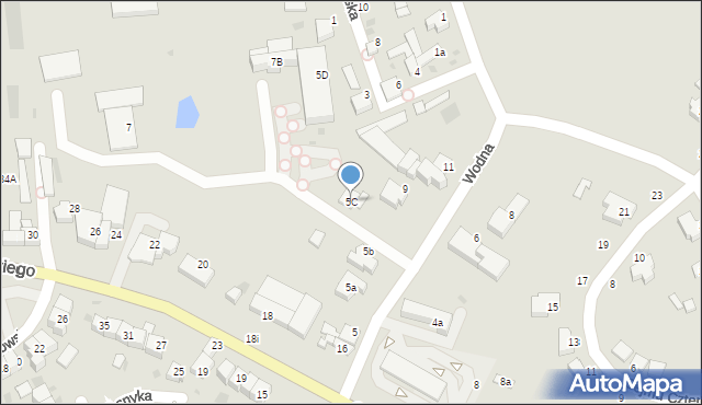 Wieluń, Wodna, 5C, mapa Wieluń