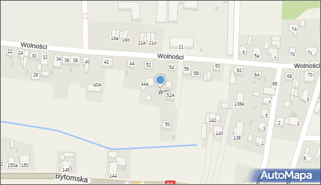 Wieszowa, Wolności, 48, mapa Wieszowa