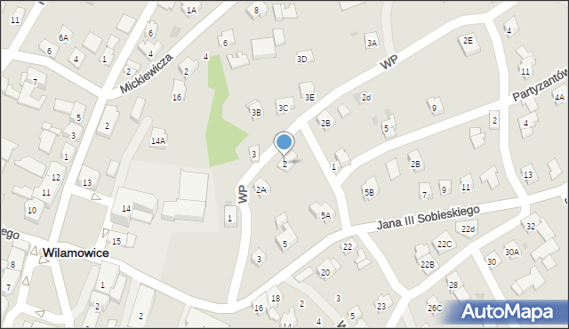 Wilamowice, Wojska Polskiego, 2, mapa Wilamowice