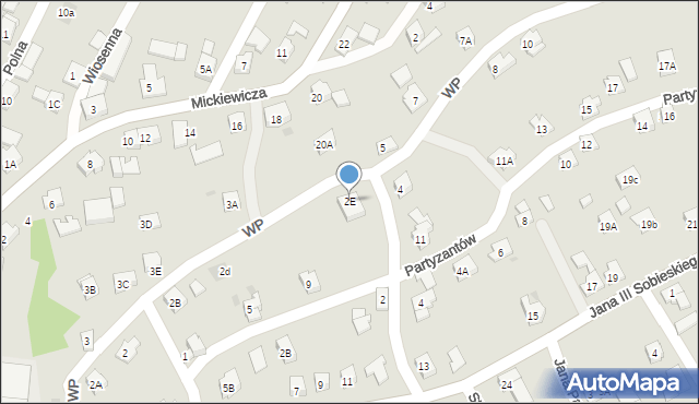 Wilamowice, Wojska Polskiego, 2E, mapa Wilamowice