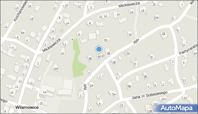 Wilamowice, Wojska Polskiego, 3C, mapa Wilamowice