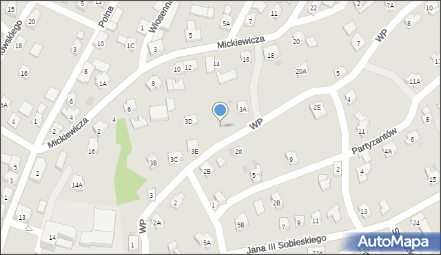 Wilamowice, Wojska Polskiego, 3f, mapa Wilamowice
