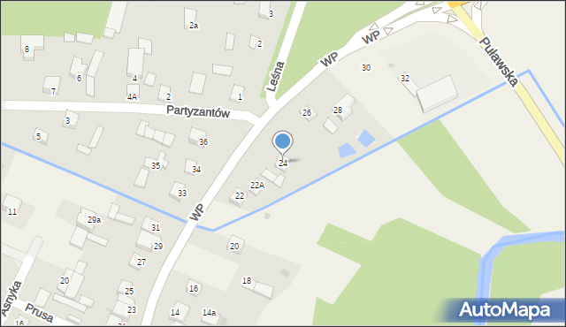 Wilga, Wojska Polskiego, 24, mapa Wilga