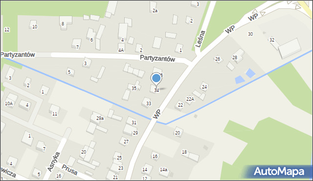 Wilga, Wojska Polskiego, 34, mapa Wilga