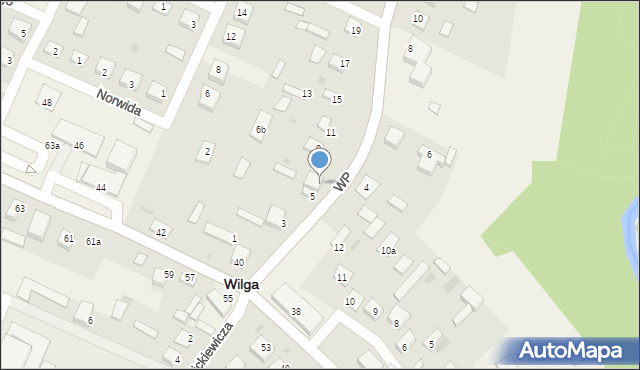 Wilga, Wojska Polskiego, 7, mapa Wilga