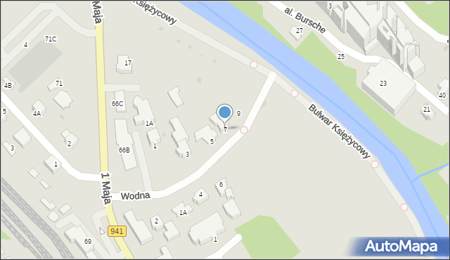Wisła, Wodna, 7, mapa Wisła