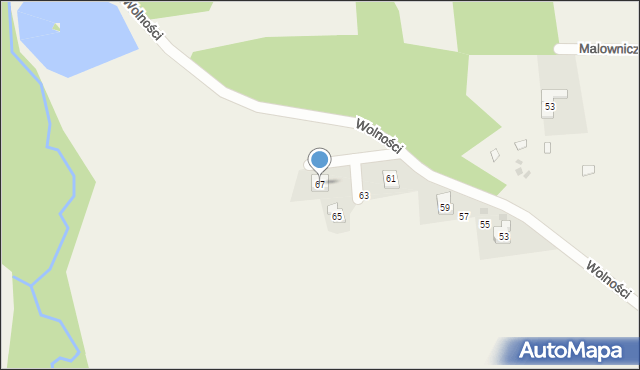 Wiślica, Wolności, 67, mapa Wiślica