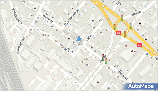 Włocławek, Wolność, 25, mapa Włocławka