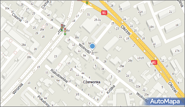 Włocławek, Wolność, 32, mapa Włocławka