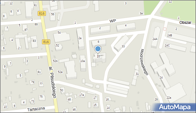 Włodawa, Wojska Polskiego, 10, mapa Włodawa