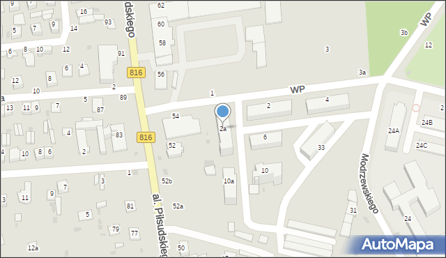 Włodawa, Wojska Polskiego, 2a, mapa Włodawa