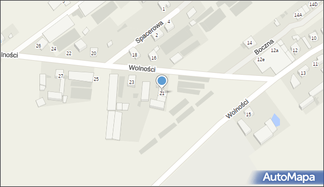 Włoszakowice, Wolności, 21, mapa Włoszakowice