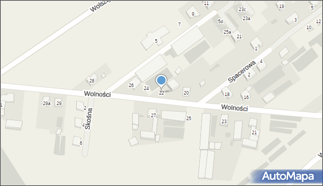 Włoszakowice, Wolności, 22, mapa Włoszakowice