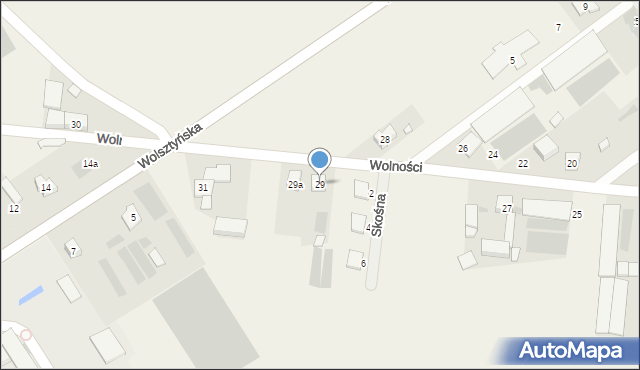 Włoszakowice, Wolności, 29, mapa Włoszakowice
