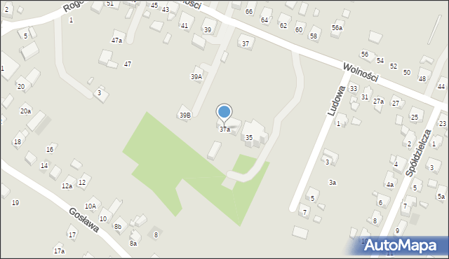 Wodzisław Śląski, Wolności, 37a, mapa Wodzisławia Śląskiego
