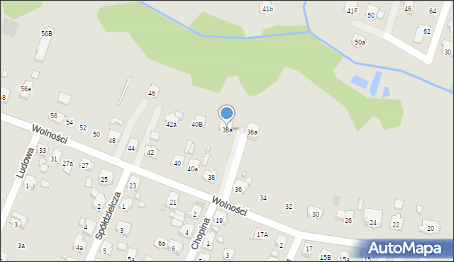 Wodzisław Śląski, Wolności, 38a, mapa Wodzisławia Śląskiego
