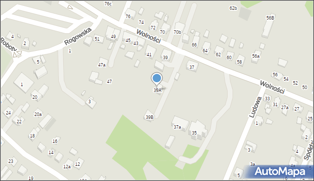 Wodzisław Śląski, Wolności, 39A, mapa Wodzisławia Śląskiego
