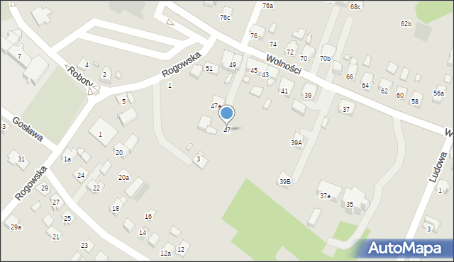 Wodzisław Śląski, Wolności, 47, mapa Wodzisławia Śląskiego