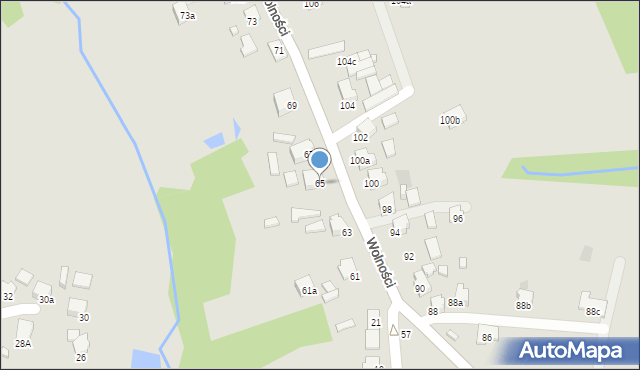 Wodzisław Śląski, Wolności, 65, mapa Wodzisławia Śląskiego