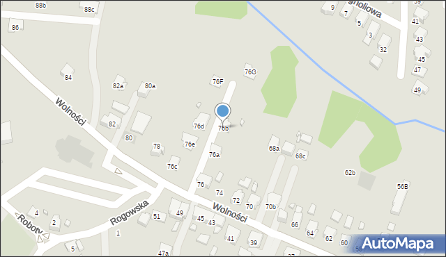 Wodzisław Śląski, Wolności, 76b, mapa Wodzisławia Śląskiego