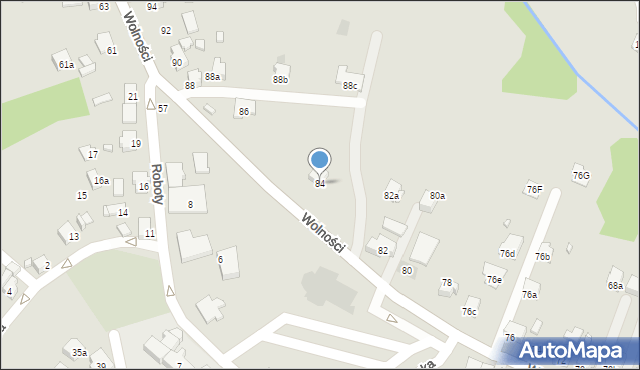 Wodzisław Śląski, Wolności, 84, mapa Wodzisławia Śląskiego