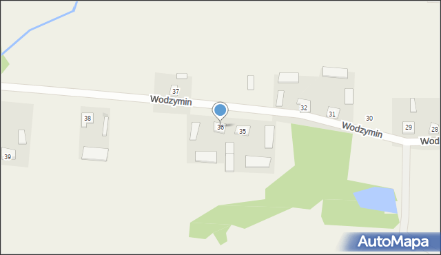 Wodzymin, Wodzymin, 36, mapa Wodzymin