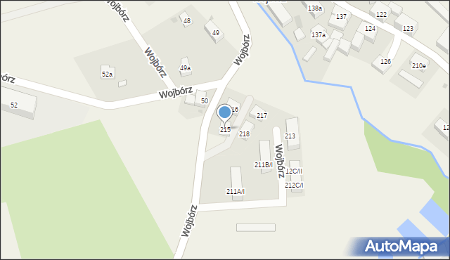 Wojbórz, Wojbórz, 215, mapa Wojbórz