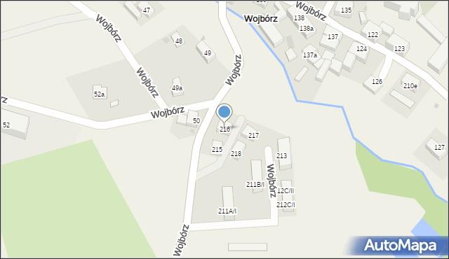 Wojbórz, Wojbórz, 216, mapa Wojbórz