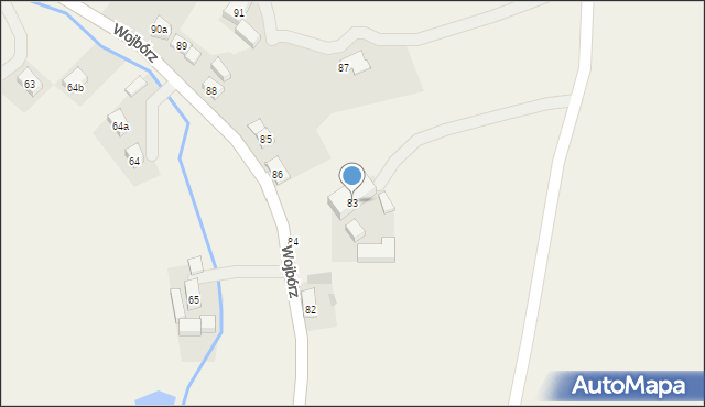 Wojbórz, Wojbórz, 83, mapa Wojbórz