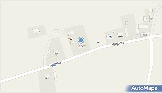 Wojbórz, Wojbórz, 92a, mapa Wojbórz