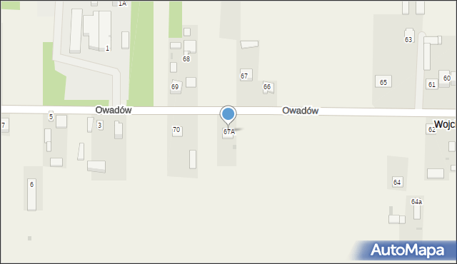 Wojciechów, Wojciechów, 67A, mapa Wojciechów