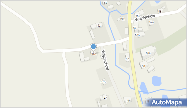 Wojciechów, Wojciechów, 51A, mapa Wojciechów