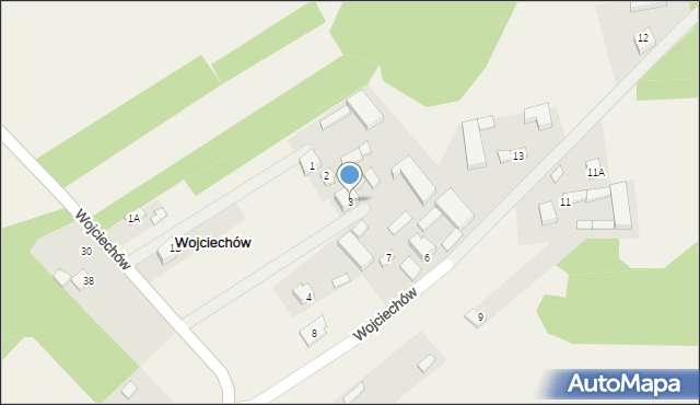 Wojciechów, Wojciechów, 3, mapa Wojciechów