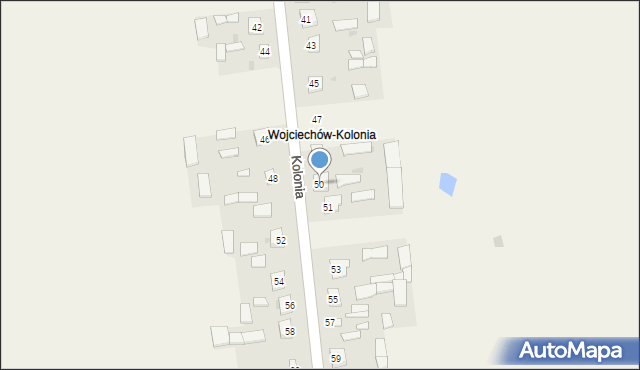 Wojciechów-Kolonia, Wojciechów-Kolonia, 50, mapa Wojciechów-Kolonia