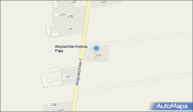 Wojciechów-Kolonia Piąta, Wojciechów-Kolonia Piąta, 117, mapa Wojciechów-Kolonia Piąta