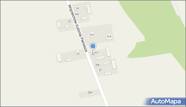 Wojciechów-Kolonia Pierwsza, Wojciechów-Kolonia Pierwsza, 31, mapa Wojciechów-Kolonia Pierwsza