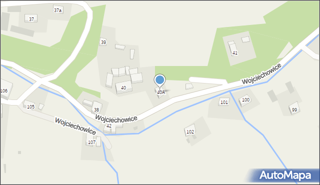 Wojciechowice, Wojciechowice, 40A, mapa Wojciechowice