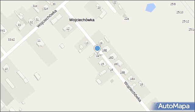 Wojciechówka, Wojciechówka, 14, mapa Wojciechówka
