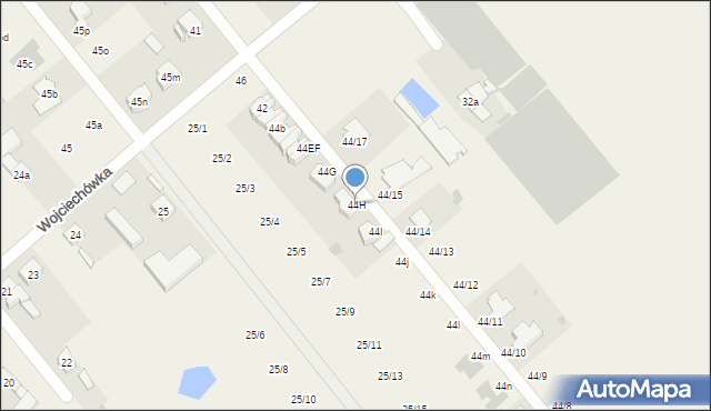 Wojciechówka, Wojciechówka, 44H, mapa Wojciechówka