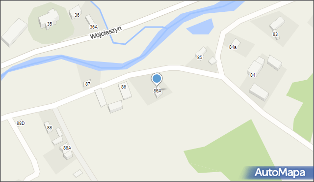 Wojcieszyn, Wojcieszyn, 86A, mapa Wojcieszyn