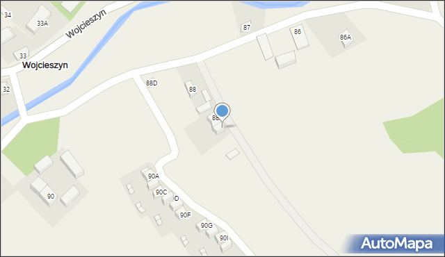 Wojcieszyn, Wojcieszyn, 88C, mapa Wojcieszyn