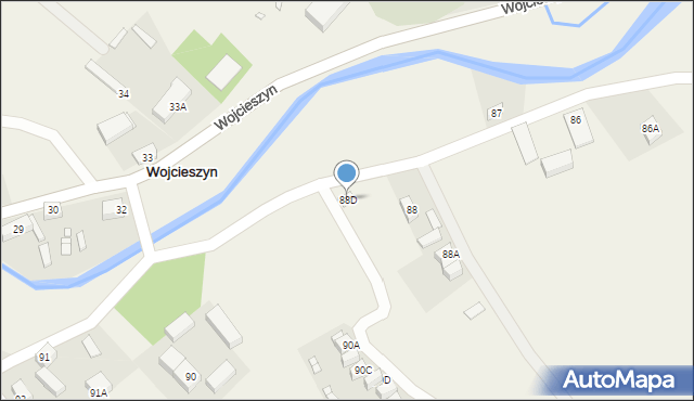 Wojcieszyn, Wojcieszyn, 88D, mapa Wojcieszyn